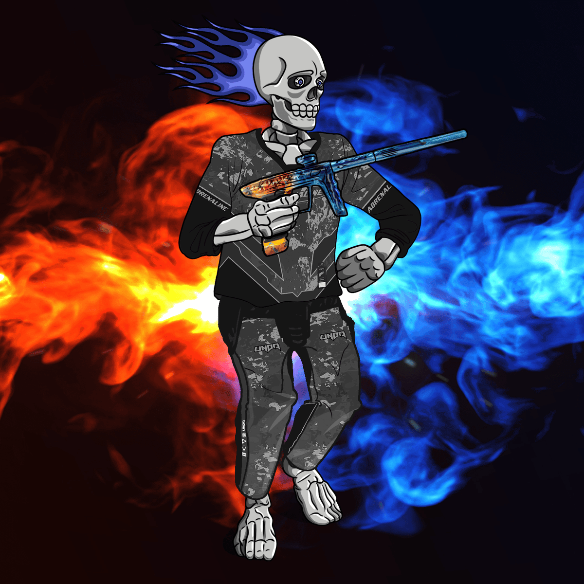 Adrenaline Skully Nft Galaxy In Casual With Mohawk Flame And Ring main image 1