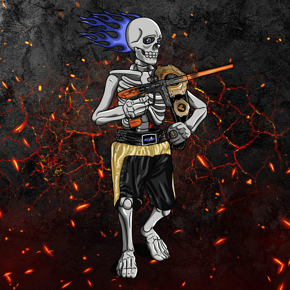 Adrenaline Skully Nft Galaxy In Casual With Mohawk Flame And Ring main image 0