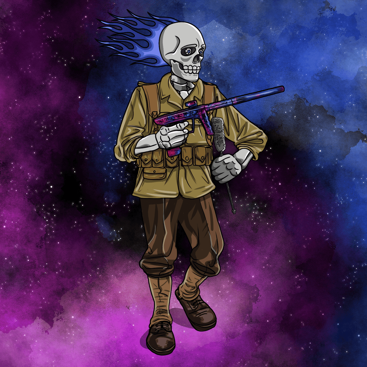 Adrenaline Skully Nft Joker In Ww2 With Helmet And Ring