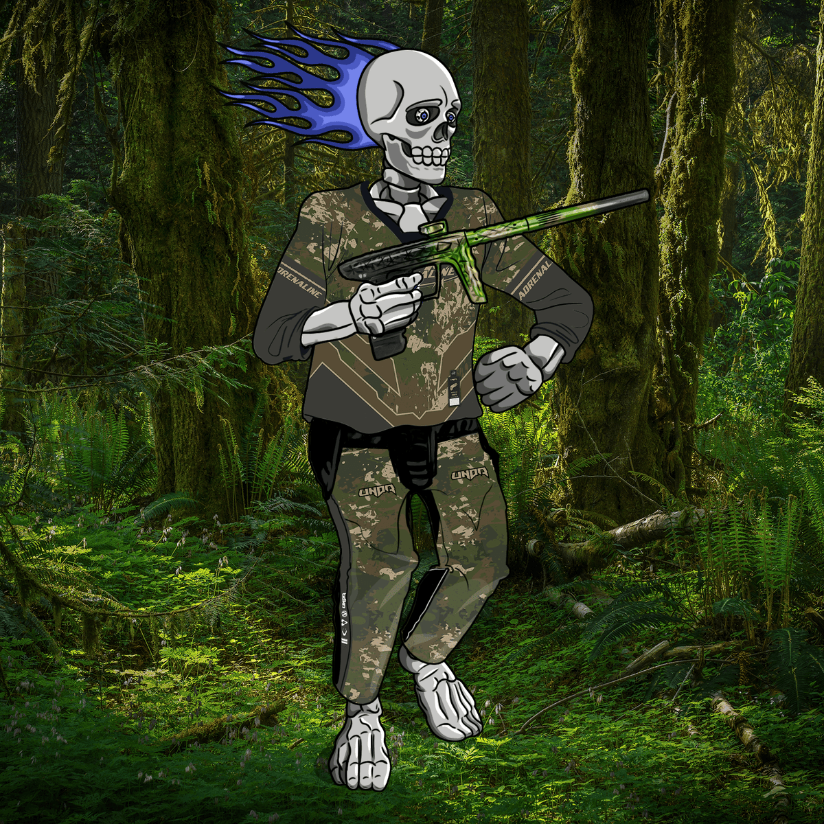 Adrenaline Skully Nft Grizzly In Champion With Hat And Ring