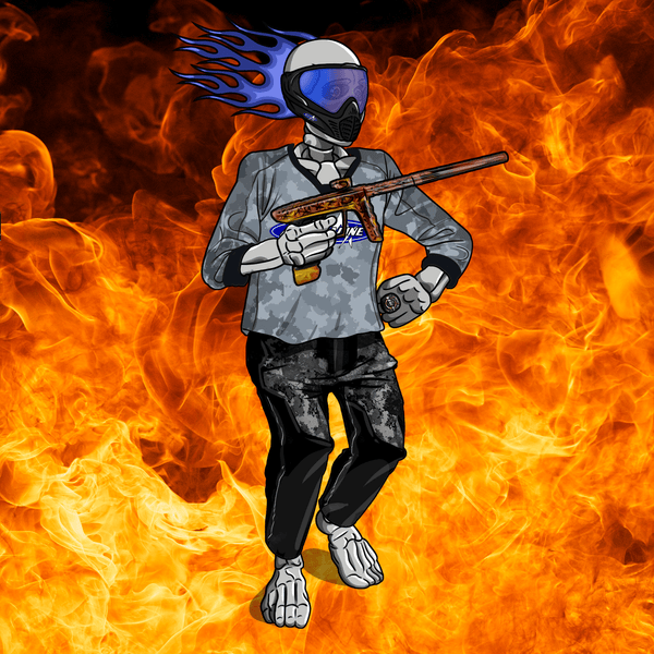 Adrenaline Skully NFT - Fire in Airball with Goggles and Ring - Adrenaline