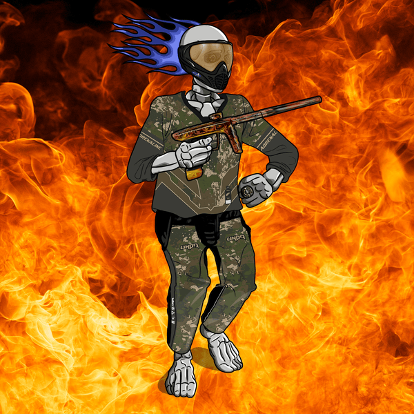 Adrenaline Skully NFT - Fire in Woods with Goggles and Ring - Adrenaline