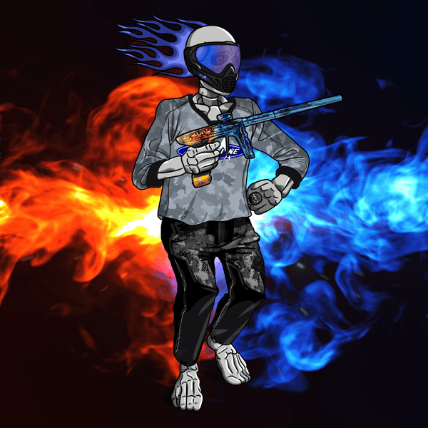 Adrenaline Skully NFT - Firestorm in Airball with Goggles and Ring - Adrenaline