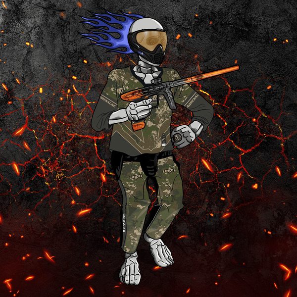 Adrenaline Skully NFT - Hellfire in Woods with Goggles and Ring - Adrenaline